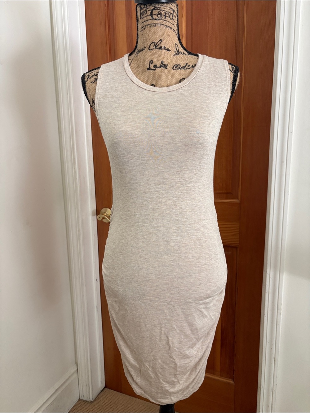 Anti star Sleeveless Bodycon Midi Dress in Light Oatmeal.Size M. So soft! NWT!